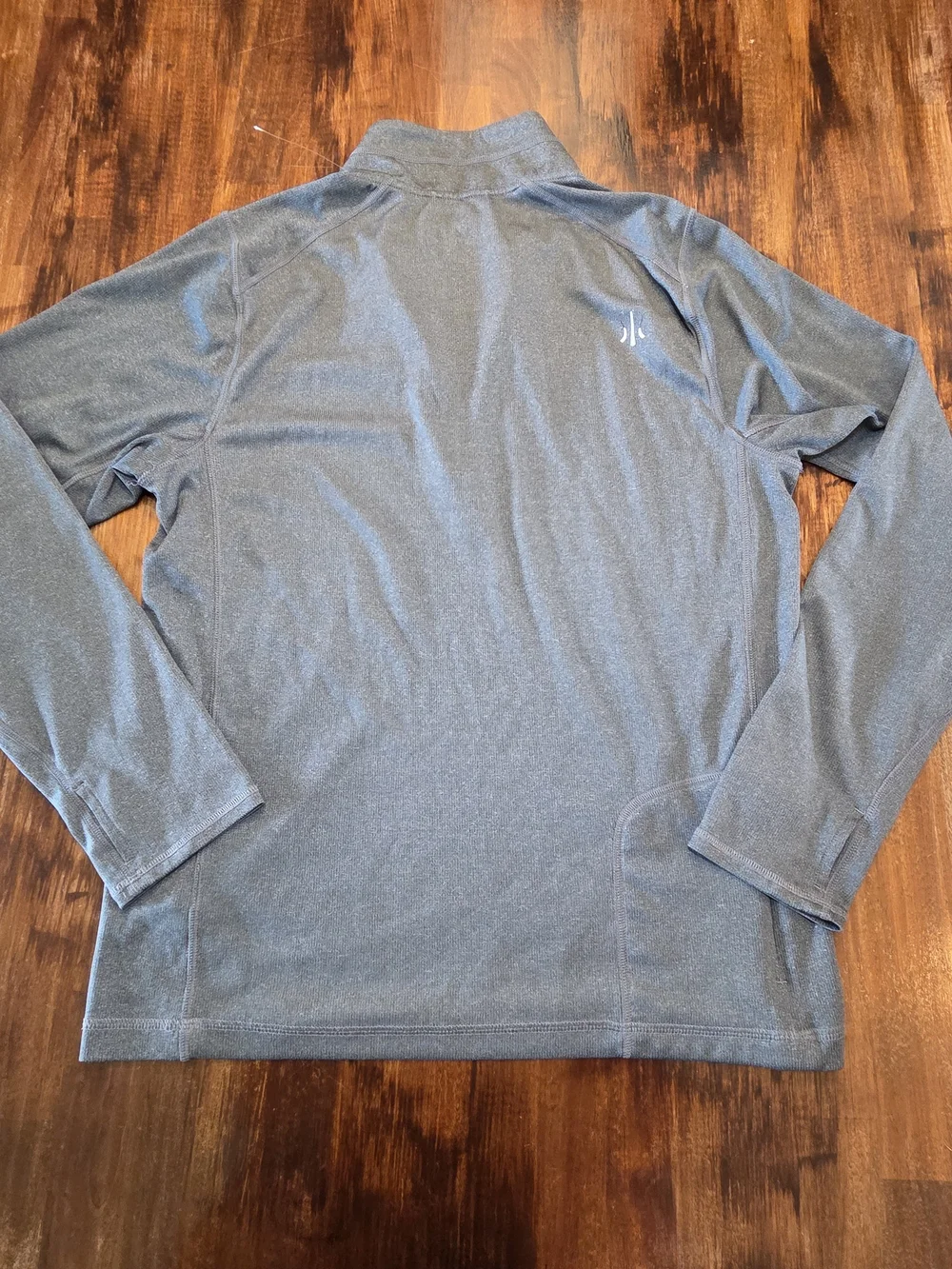 RHONE Mens M Gray 1/4 Zip Pullover Thumb Hole Polartec Running Athletic Preppy